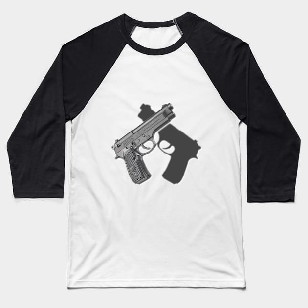 Weapons - HandGun - Beretta M92 - 412003 Baseball T-Shirt by Semenov